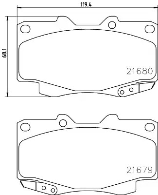 Комплект тормозных колодок HELLA PAGID 8DB 355 013-481 (T1718, 21679, 21680)