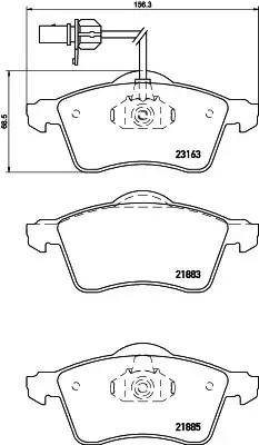 Комплект тормозных колодок HELLA PAGID 8DB 355 008-931 (T1196, 21883, 21885, 23163, 7728D705)