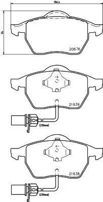 Комплект тормозных колодок HELLA PAGID 8DB 355 008-411 (T1149, 20676, 21938, 21939, 7715D840)