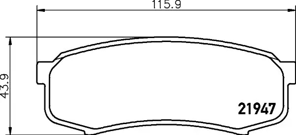 Комплект тормозных колодок HELLA PAGID 8DB 355 016-831 (T3064, 21947, 7487D606)