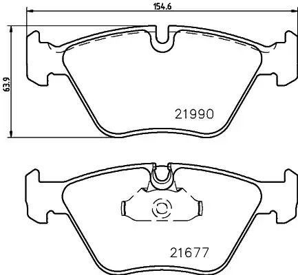 Комплект тормозных колодок HELLA PAGID 8DB 355 010-711 (T1387, 21677, 21990)