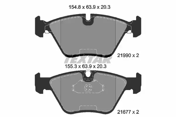 Комплект тормозных колодок TEXTAR 2199003 (21677, 21990, 21990 203  0 5, 7592D947)