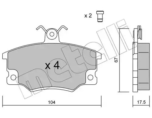 Комплект тормозных колодок METELLI 22-0030-1 (20838, 20834, 20833)