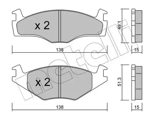 Комплект тормозных колодок METELLI 22-0045-0 (20887, 20888)