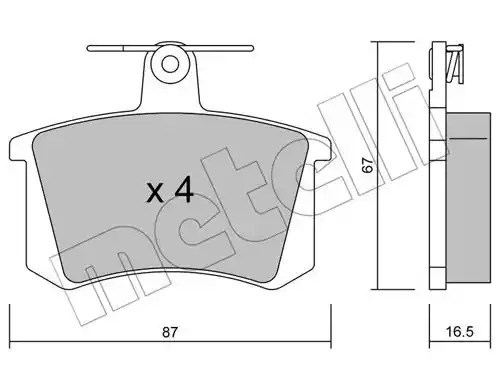 Комплект тормозных колодок METELLI 22-0048-0 (20668, 21144)