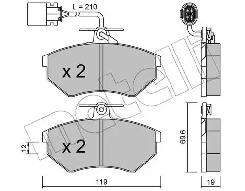Комплект тормозных колодок METELLI 22-0050-1 (20168, 21366)
