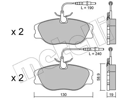 Комплект тормозных колодок METELLI 22-0072-3 (21801, 21802)