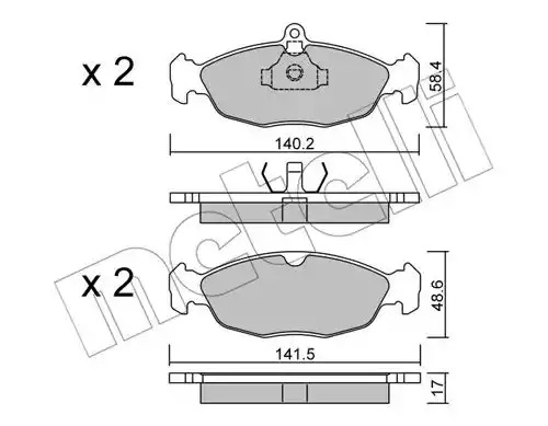 Комплект тормозных колодок METELLI 22-0077-0 (20547, 21311)