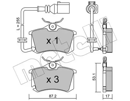 Комплект тормозных колодок METELLI 22-0100-4 (23554, 23823)