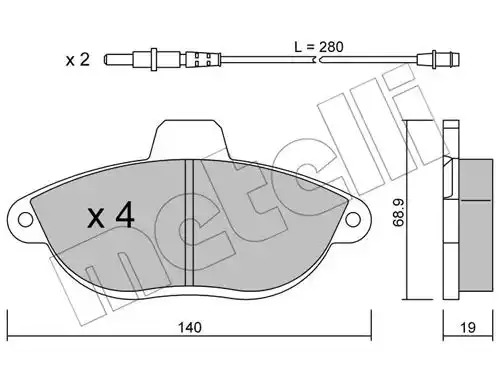 Комплект тормозных колодок METELLI 22-0105-0 (23003, 23040, 23041)