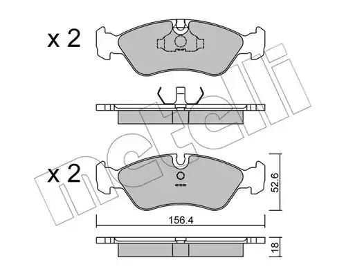 Комплект тормозных колодок METELLI 22-0117-0 (21190, 21201)