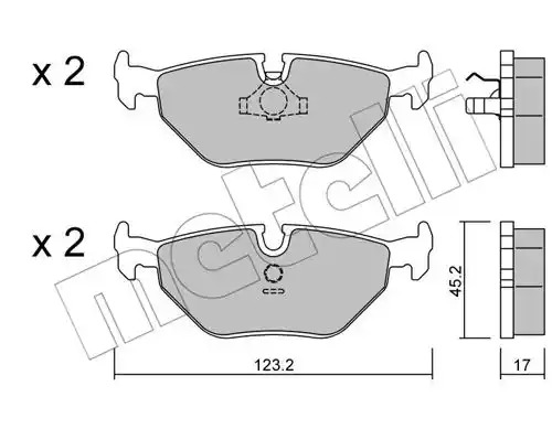 Комплект тормозных колодок METELLI 22-0125-0 (20995, 20996)