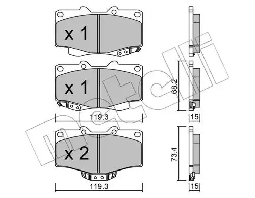 Комплект тормозных колодок METELLI 22-0129-0 (21680, 21681, 21679)