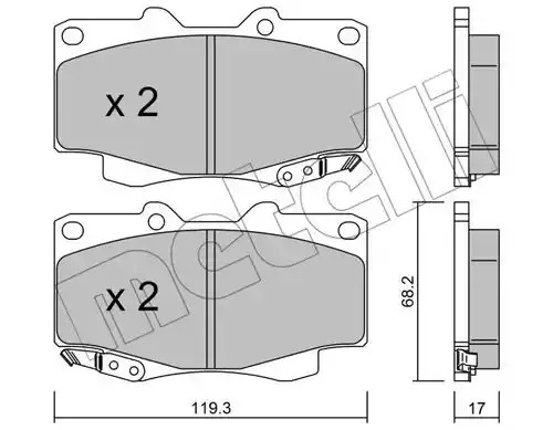 Комплект тормозных колодок METELLI 22-0129-1 (21679, 21680)