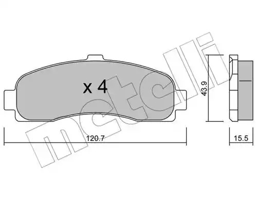 Комплект тормозных колодок METELLI 22-0145-0 (21626)