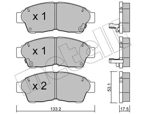 Комплект тормозных колодок METELLI 22-0149-0 (21601, 21602, 21603)