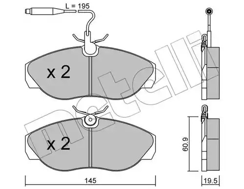 Комплект тормозных колодок METELLI 22-0154-0 (21797, 21798)