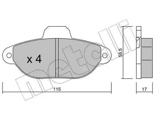 Комплект тормозных колодок METELLI 22-0159-1 (21436)