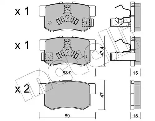 Комплект тормозных колодок METELLI 22-0173-1 (24679, 24678, 24231, 24434)