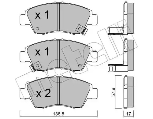 Комплект тормозных колодок METELLI 22-0175-0 (21694, 21695, 21696)