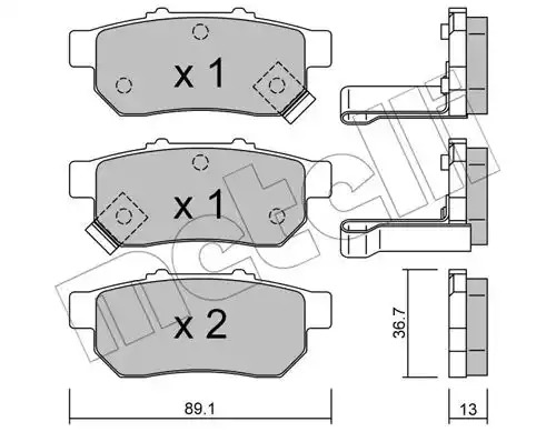 Комплект тормозных колодок METELLI 22-0176-1 (21738, 23343, 23344)