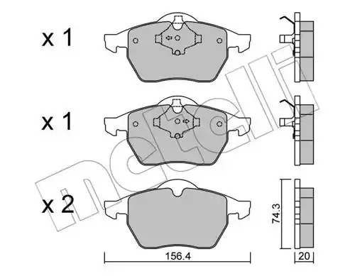 Комплект тормозных колодок METELLI 22-0181-1 (20676, 21624, 21646)