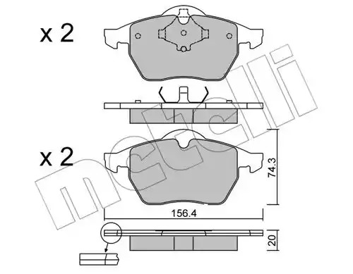 Комплект тормозных колодок METELLI 22-0181-2 (20676, 21911)