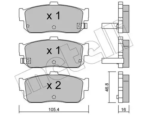 Комплект тормозных колодок METELLI 22-0193-1 (21715, 21713, 21714)