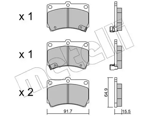 Комплект тормозных колодок METELLI 22-0196-0 (21654, 21655, 21656)