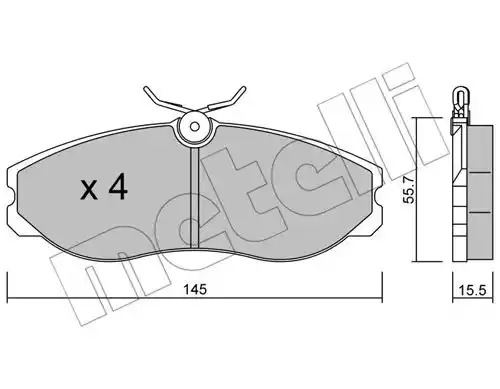 Комплект тормозных колодок METELLI 22-0198-0 (21481, 21410)