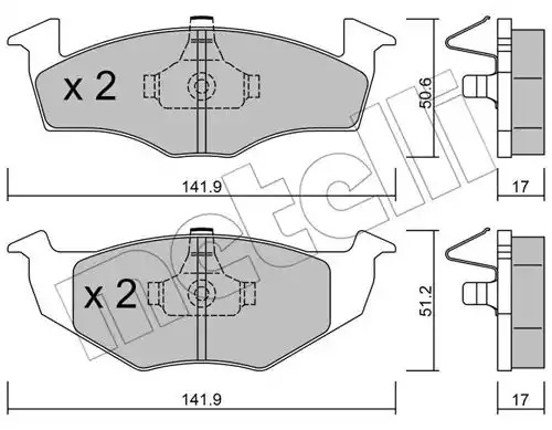 Комплект тормозных колодок METELLI 22-0206-0 (21866, 21868)