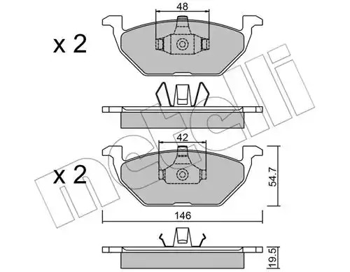 Комплект тормозных колодок METELLI 22-0211-1 (21974, 23130, 23131)