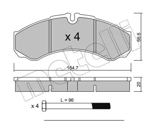 Комплект тормозных колодок METELLI 22-0212-0 (29121)