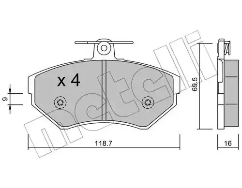 Комплект тормозных колодок METELLI 22-0215-1 (21945)