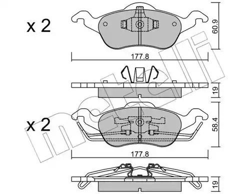 Комплект тормозных колодок METELLI 22-0291-0 (23155, 23154)