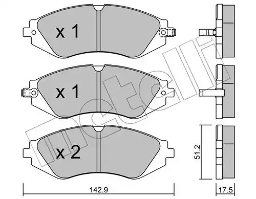 Комплект тормозных колодок METELLI 22-0294-0 (23234, 23235, 23236)