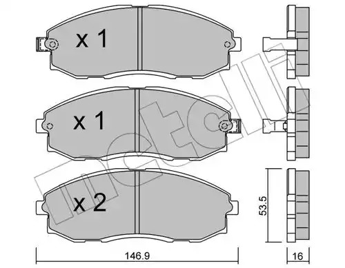 Комплект тормозных колодок METELLI 22-0297-0 (23536, 23537, 23538)