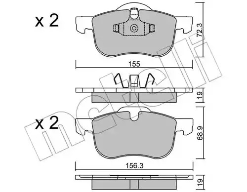 Комплект тормозных колодок METELLI 22-0309-0 (23073, 23074)