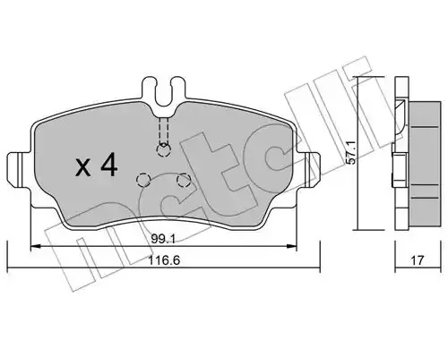 Комплект тормозных колодок METELLI 22-0310-0 (23070)