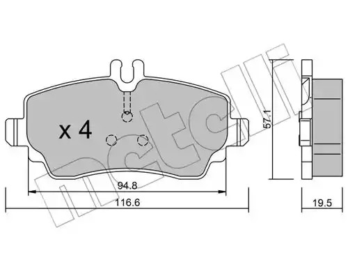 Комплект тормозных колодок METELLI 22-0310-1 (23903)