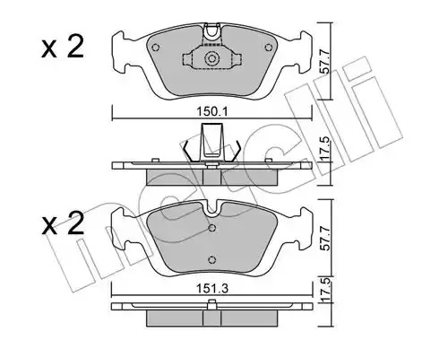 Комплект тормозных колодок METELLI 22-0312-0 (23287, 23288)