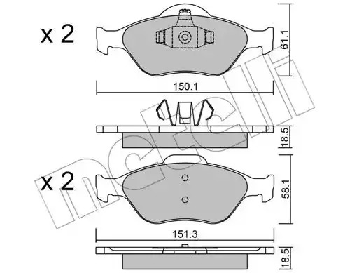 Комплект тормозных колодок METELLI 22-0316-0 (23202, 23203)