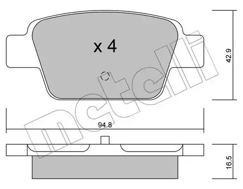 Комплект тормозных колодок METELLI 22-0323-0 (23714)