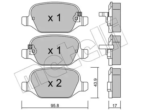 Комплект тормозных колодок METELLI 22-0324-4 (25652, 25653, 25654)