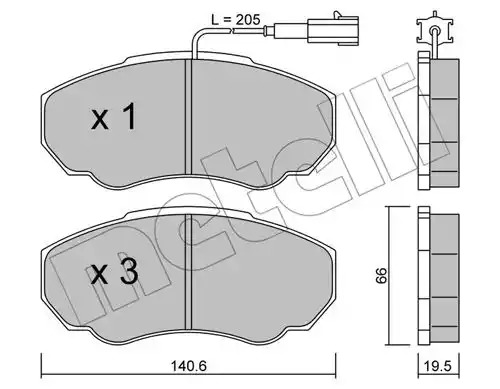 Комплект тормозных колодок METELLI 22-0325-0 (23917, 23918)