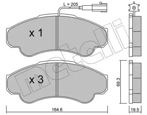 Комплект тормозных колодок METELLI 22-0326-0 (23919, 23920)