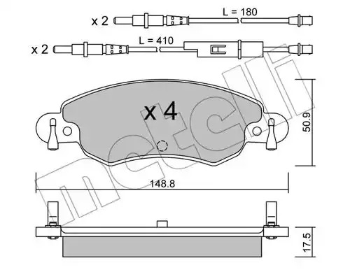 Комплект тормозных колодок METELLI 22-0330-0 (23276)