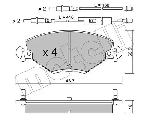 Комплект тормозных колодок METELLI 22-0331-0 (23277)