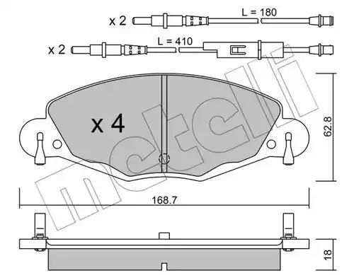 Комплект тормозных колодок METELLI 22-0332-0 (23273)