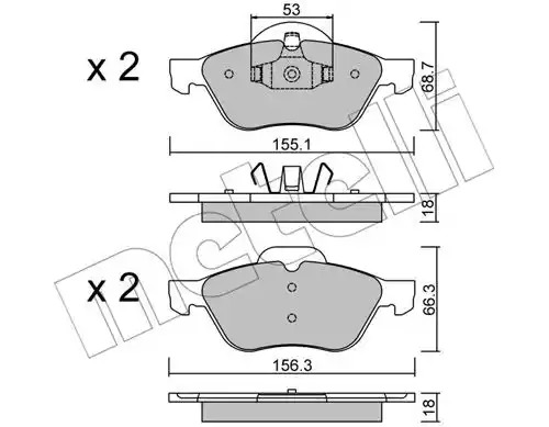 Комплект тормозных колодок METELLI 22-0335-0 (23215, 23217)